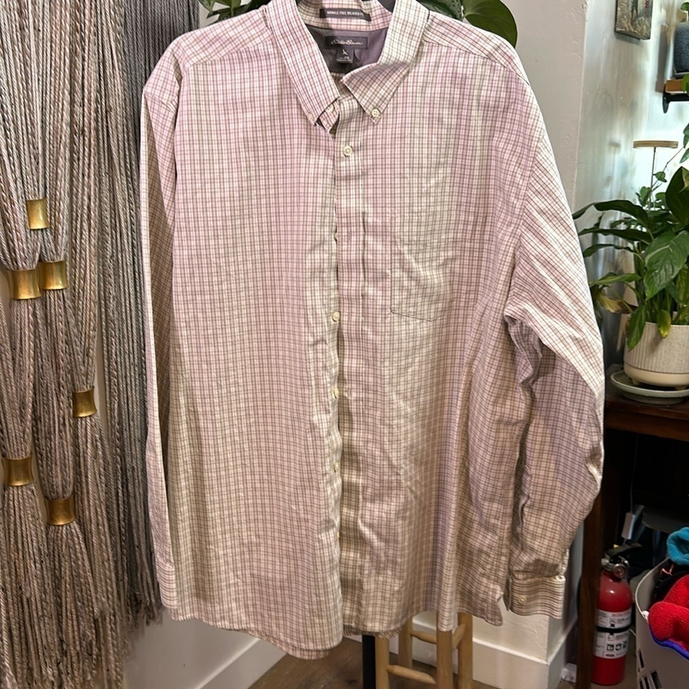 Men’s 2xl Eddie Bauer 100% Cotton Button Down Shirt